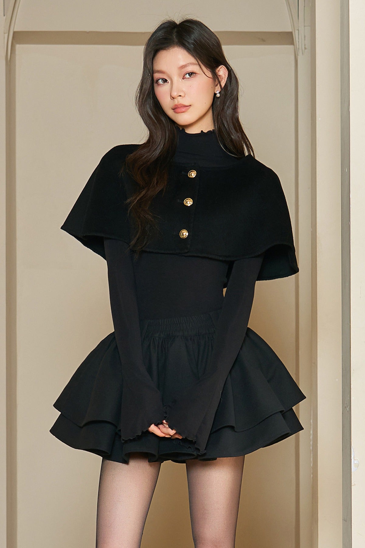 High-Waisted Black Puffy Tutu Skirt Set-Up