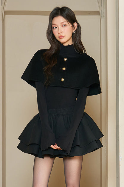 High-Waisted Black Puffy Tutu Skirt Set-Up