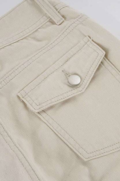 Low-Waist Flared Long Pants