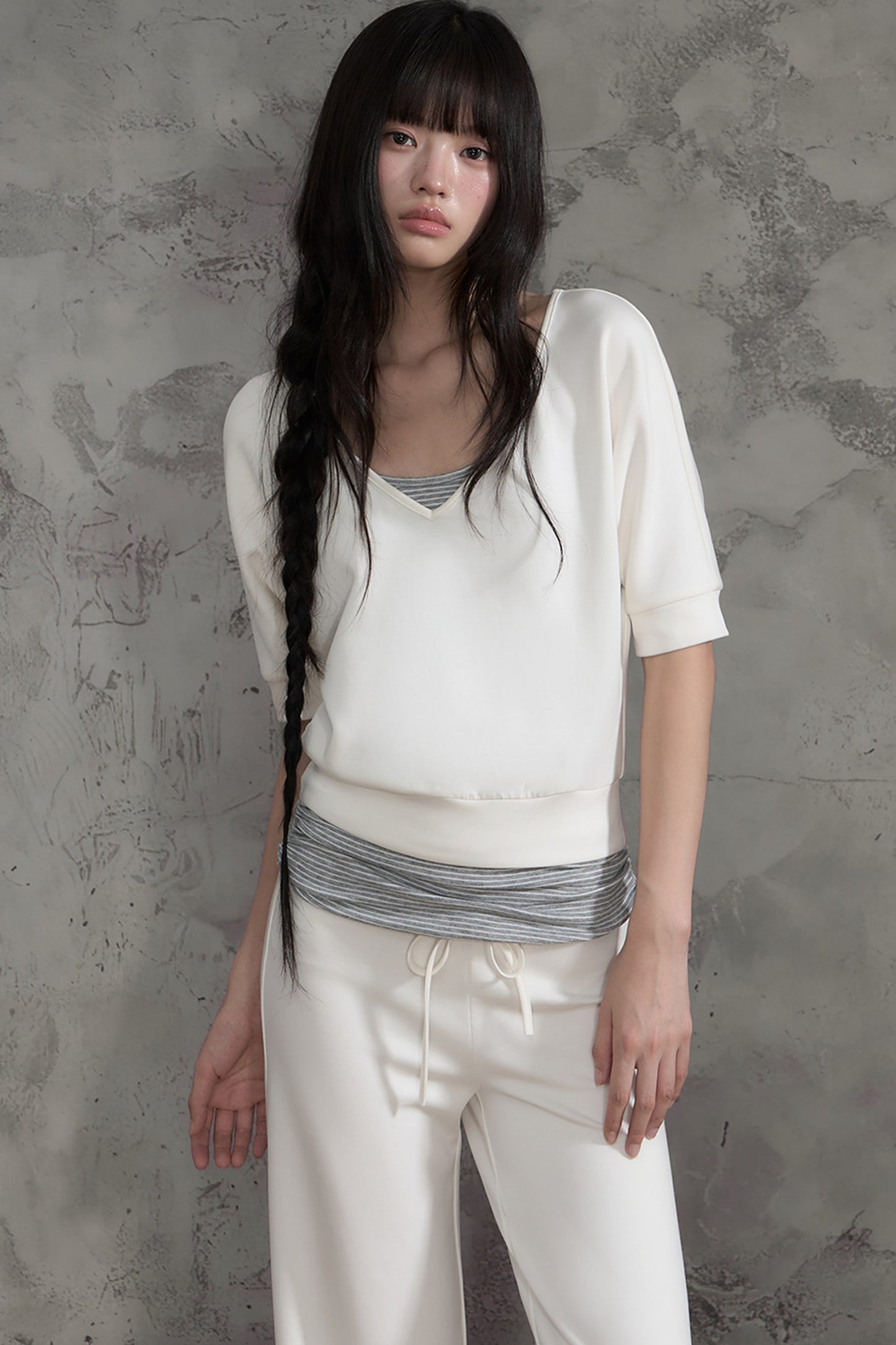 Striped Halterneck Camisole and Pants Set-Up