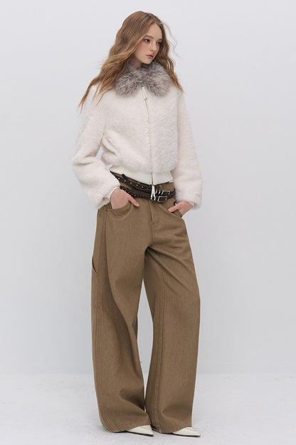 Fur Collar Lamb Wool Jacket