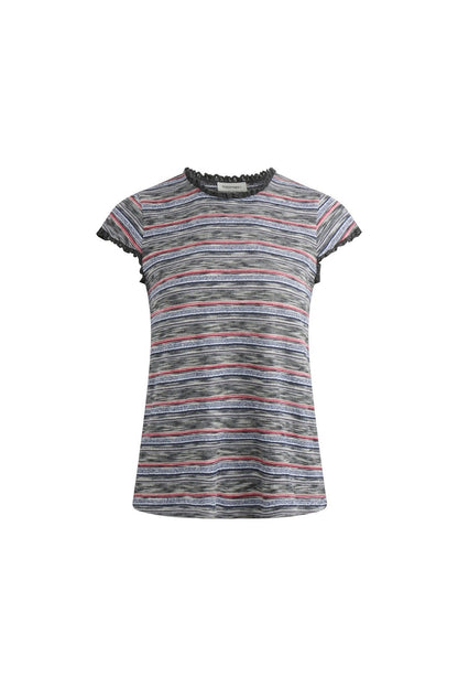 Retro-Top mit Spitze und Streifen