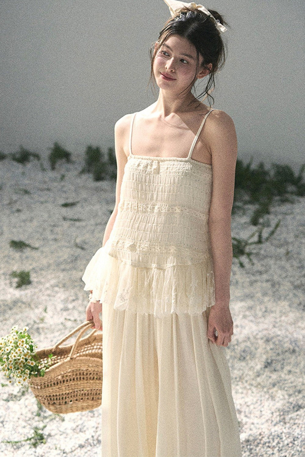 French Lace Summer Top and Pants Set