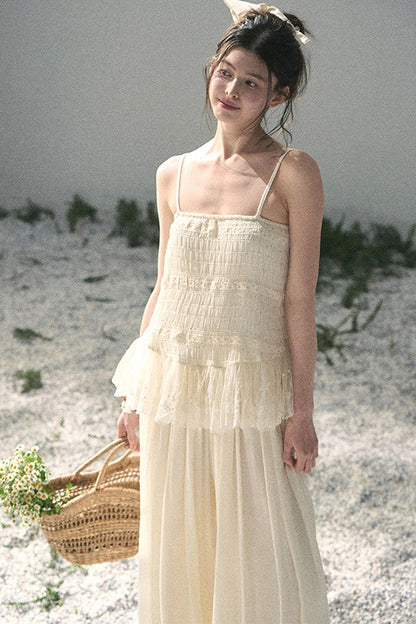 French Lace Summer Top and Pants Set