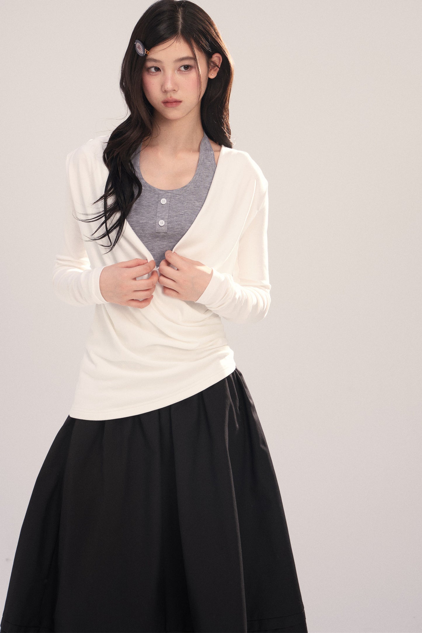 Layered-Look Long-Sleeve Top