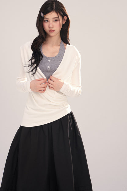 Layered-Look Long-Sleeve Top