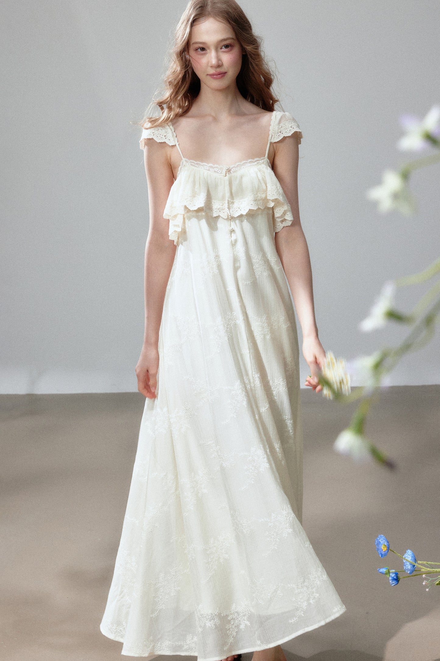 Lace Ruffle Vacation Dress