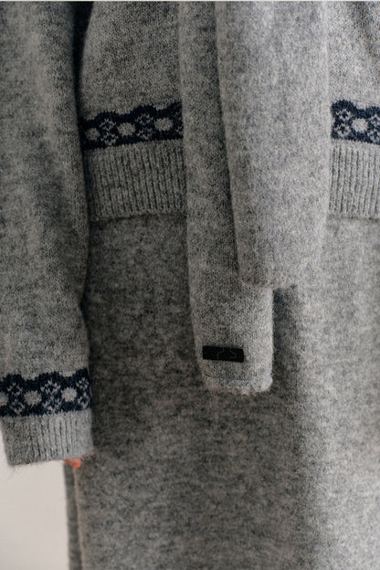 Fair Isle Pullover Sweater and A-Line Skirt Set