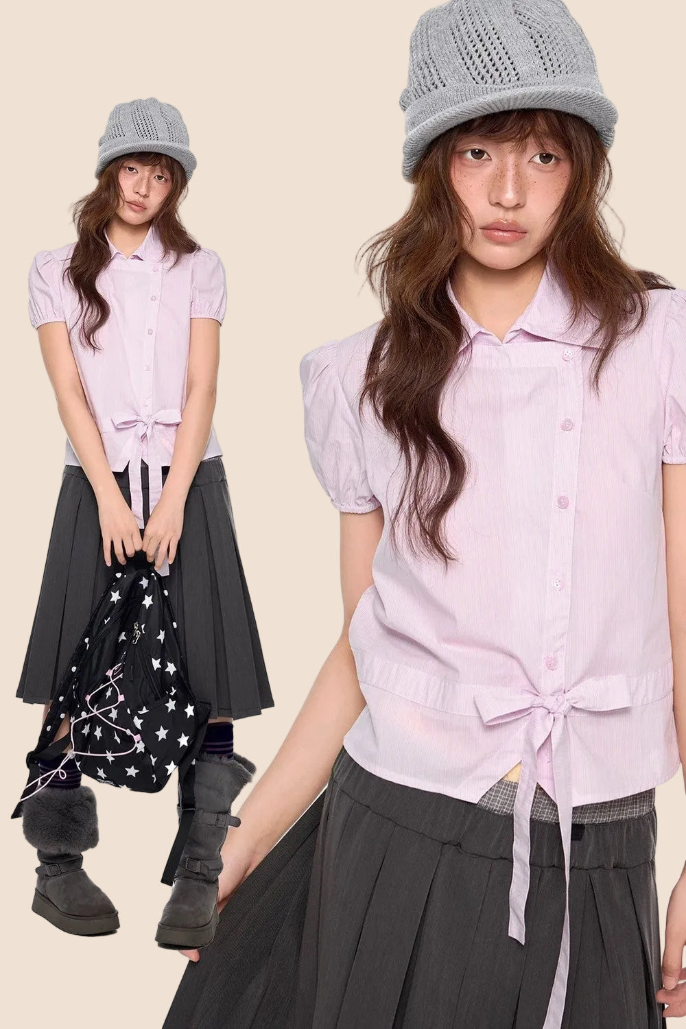 Puff Sleeve Striped Blouse