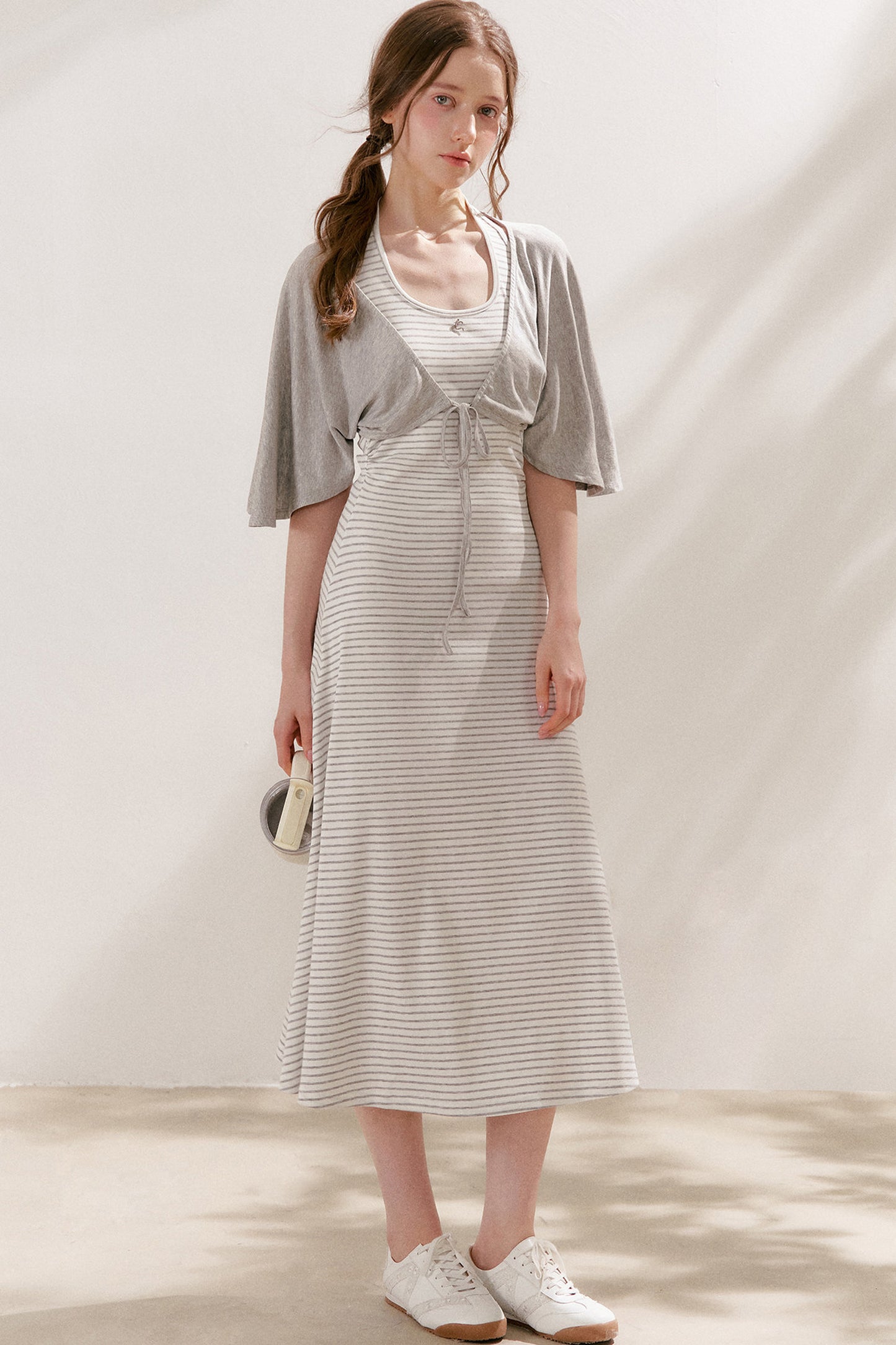 Vestido maxi de cuello halter a rayas