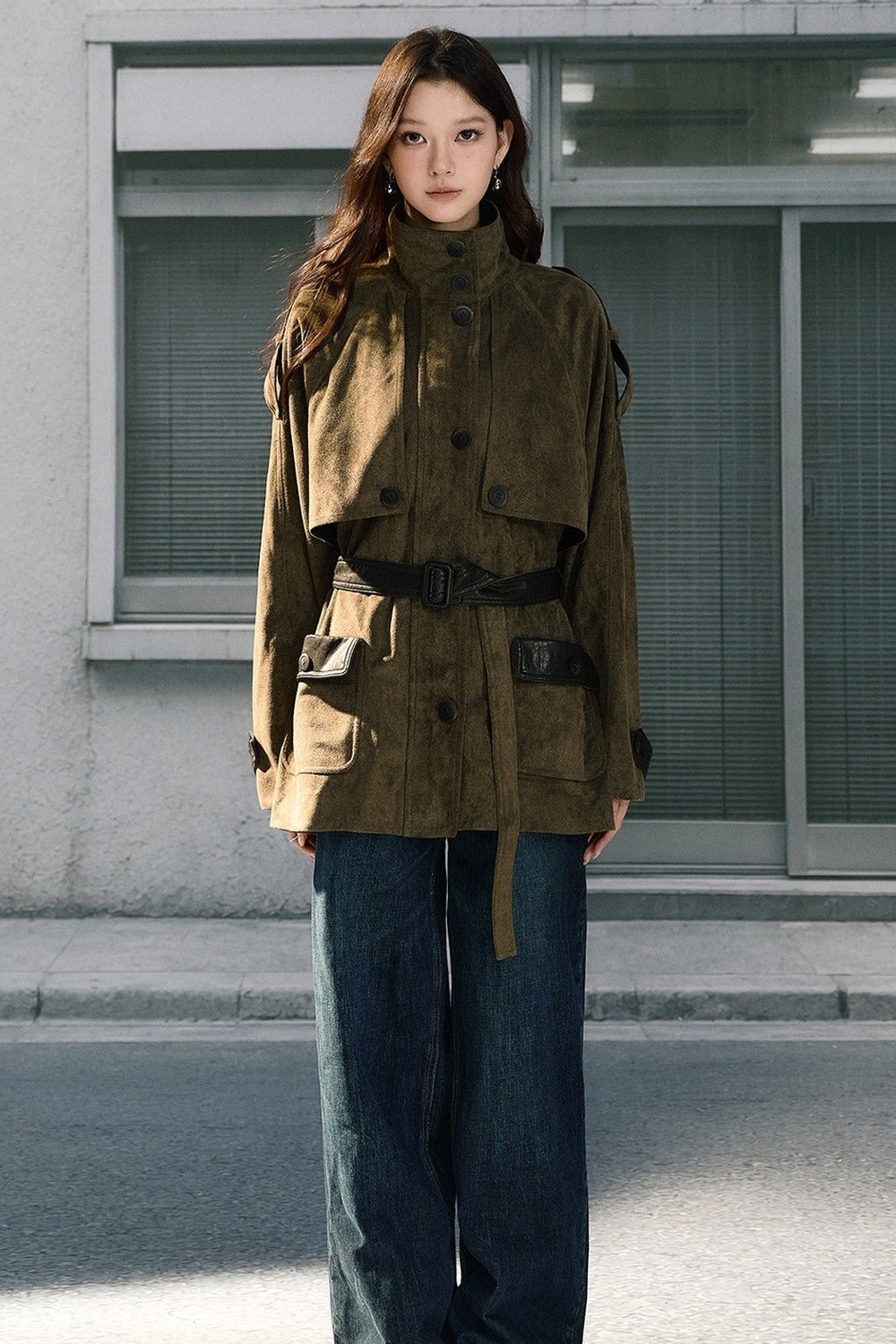 Suede Belted Jacket