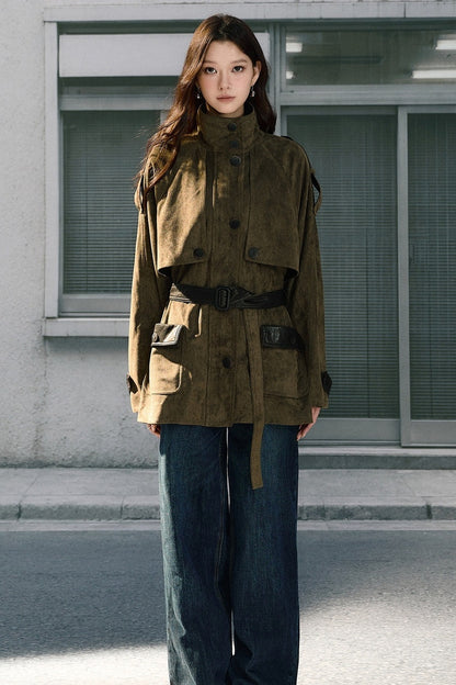 Suede Belted Jacket