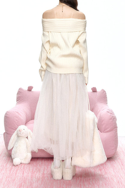 Multi-Layered Pleated Tulle Skirt
