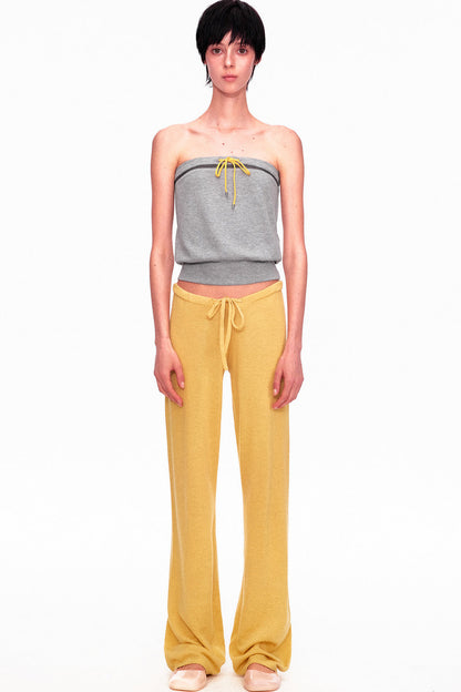 Color-Blocked Drawstring Tube Top