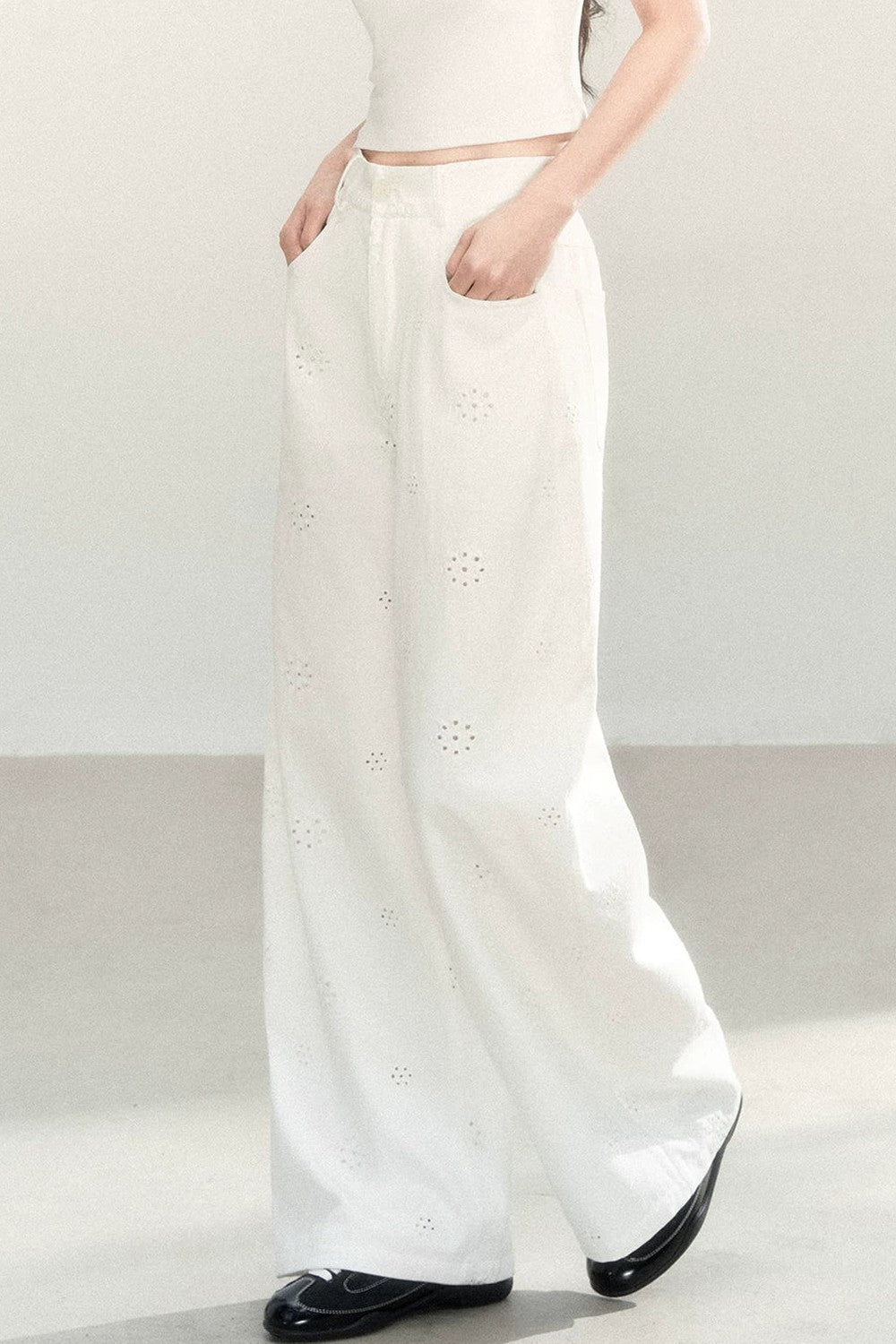 Pure Cotton Wide-Leg Pants