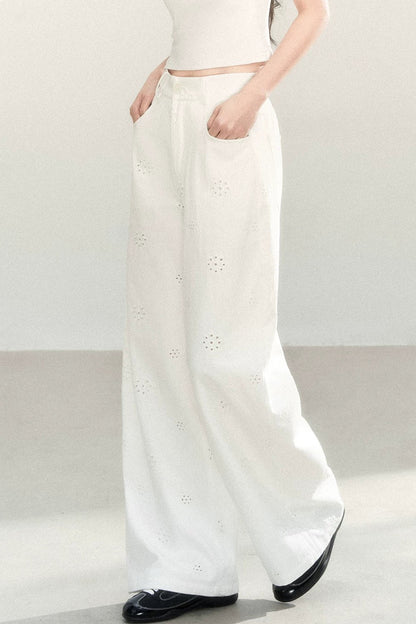 Pure Cotton Wide-Leg Pants