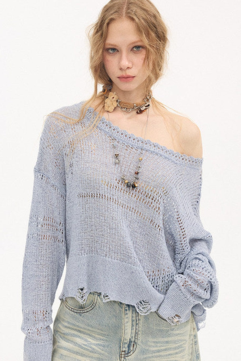 Asymmetrical Knit Off-Shoulder Top Set