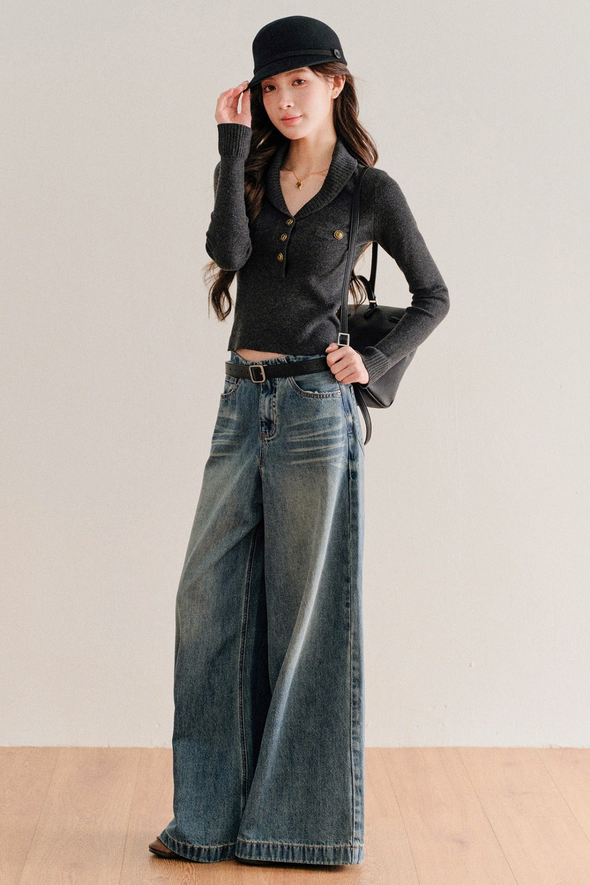 High-Waisted Wide-Leg Jeans