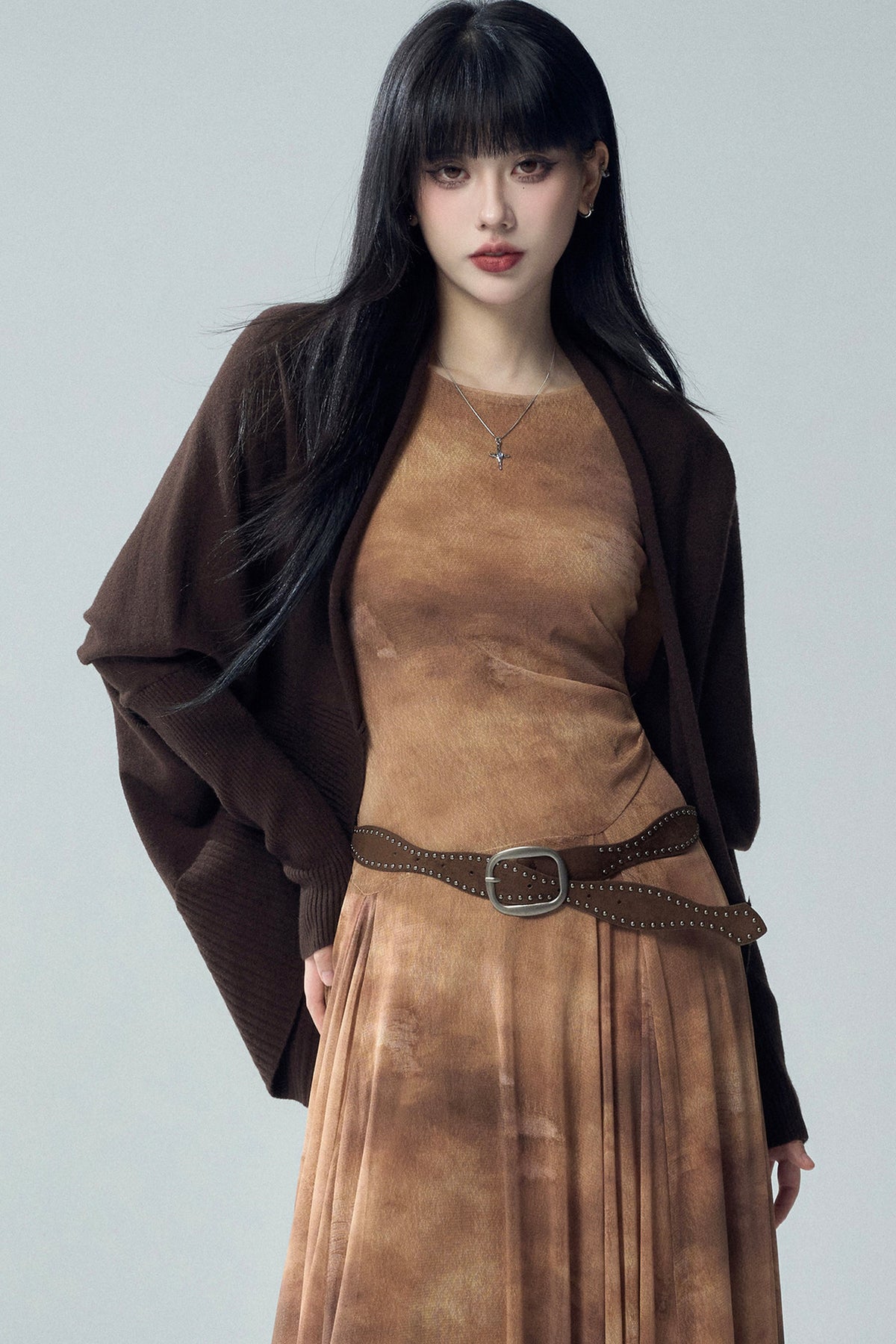 Shawl-Style Batwing Knitted Cardigan
