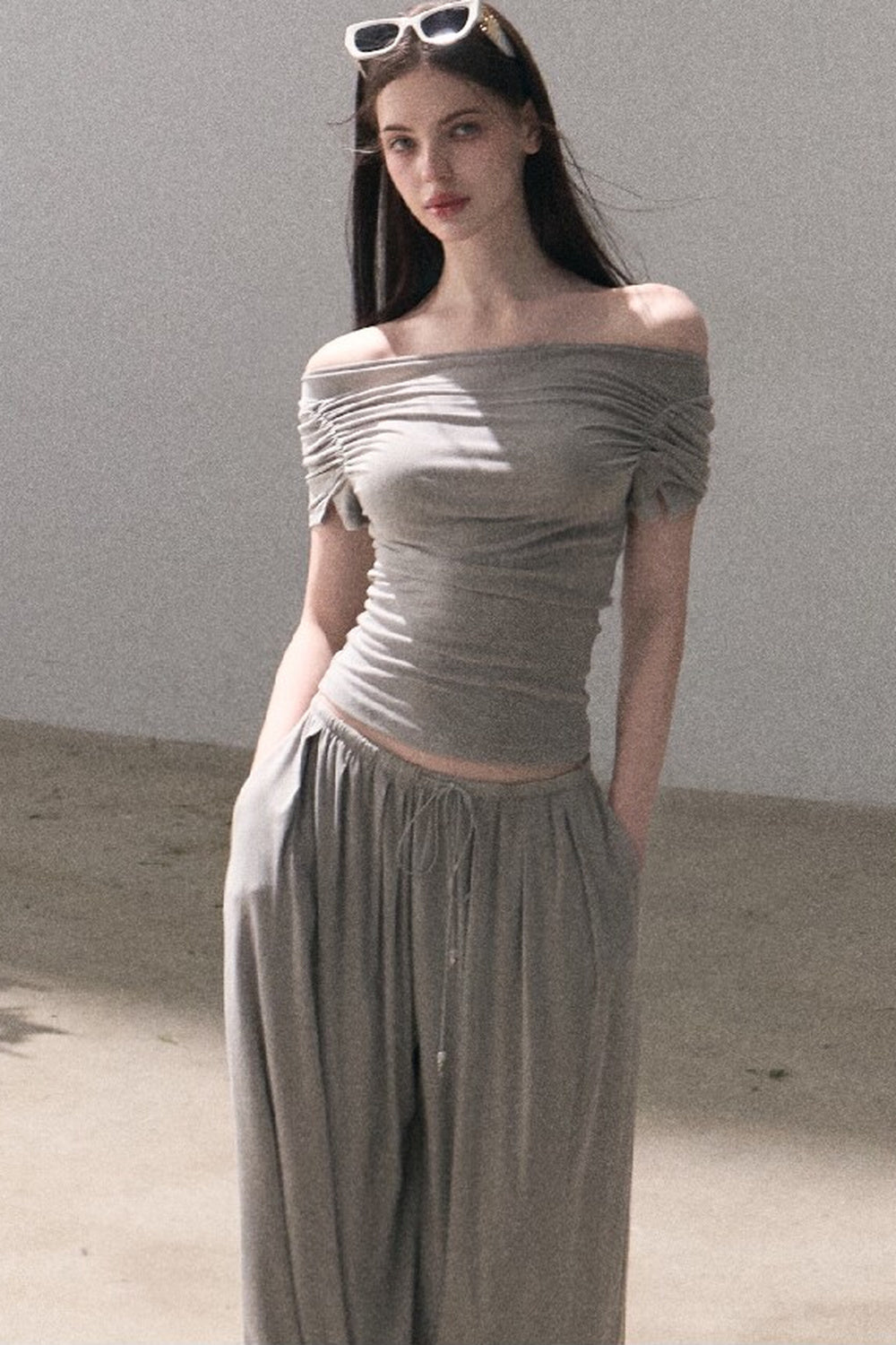 Lyocell Off-Shoulder Two-Piece Set-Up