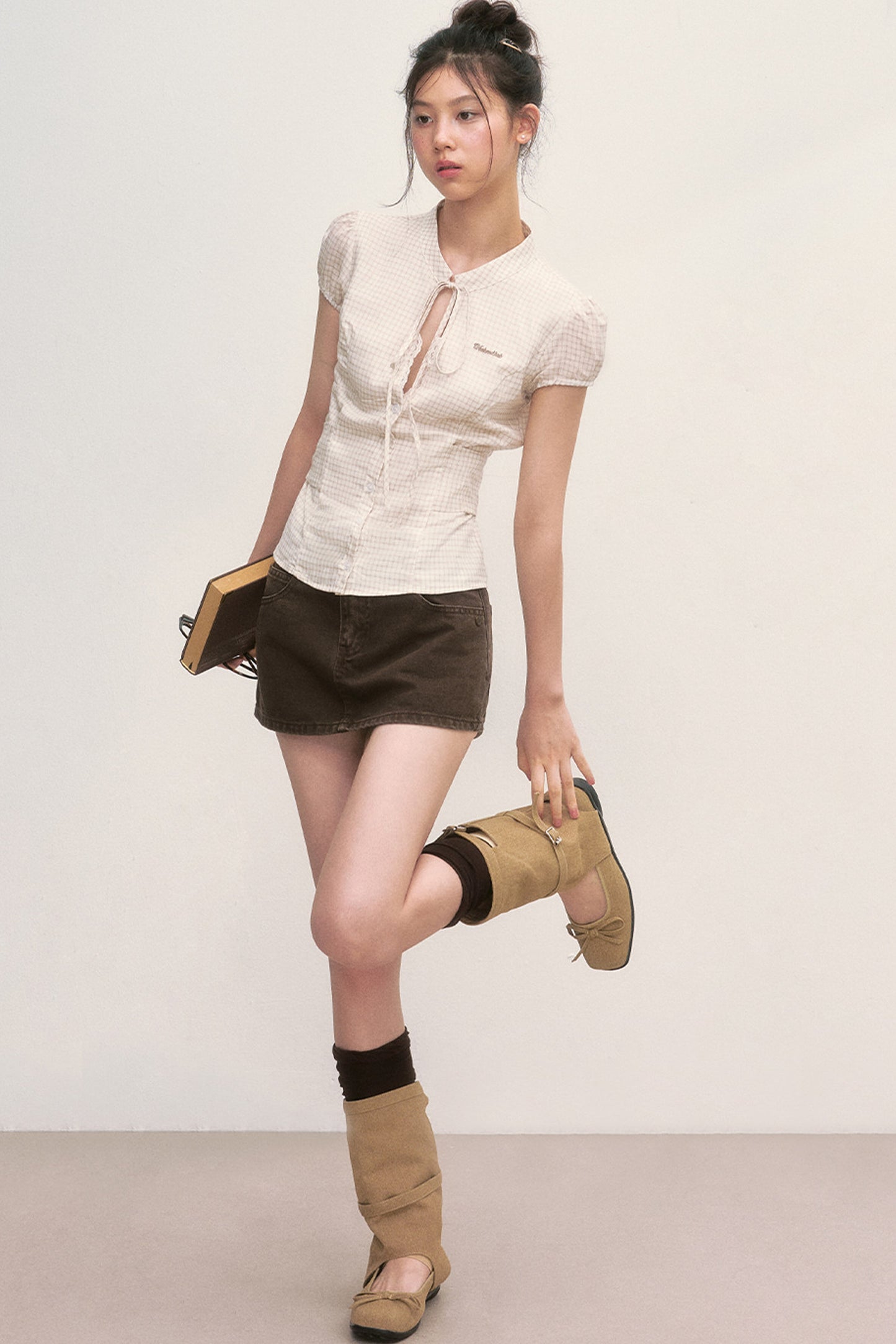 Preppy Puff-Sleeve Blouse