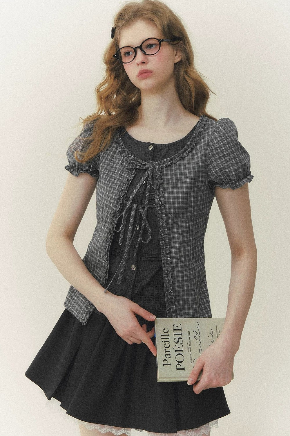Preppy Summer Short-Sleeve Blouse