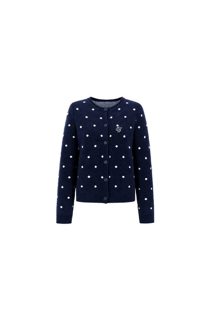 Polka Dot Knit Cardigan