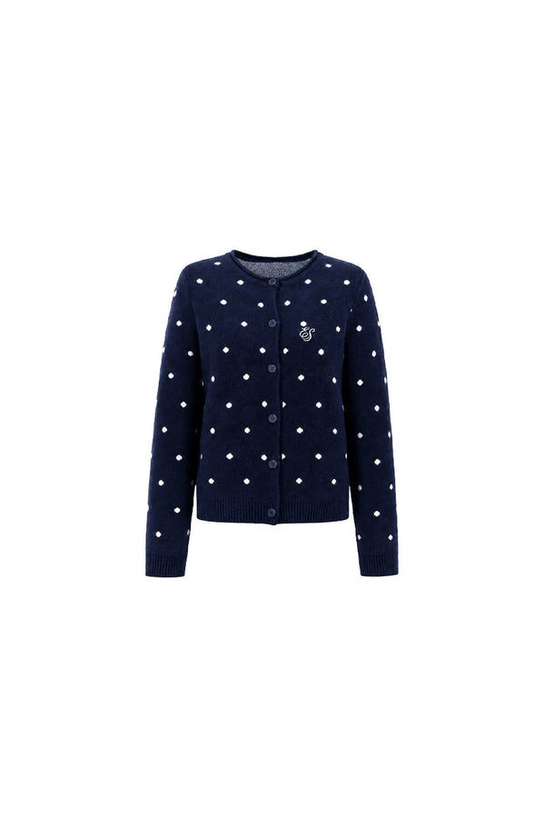 Polka Dot Knit Cardigan