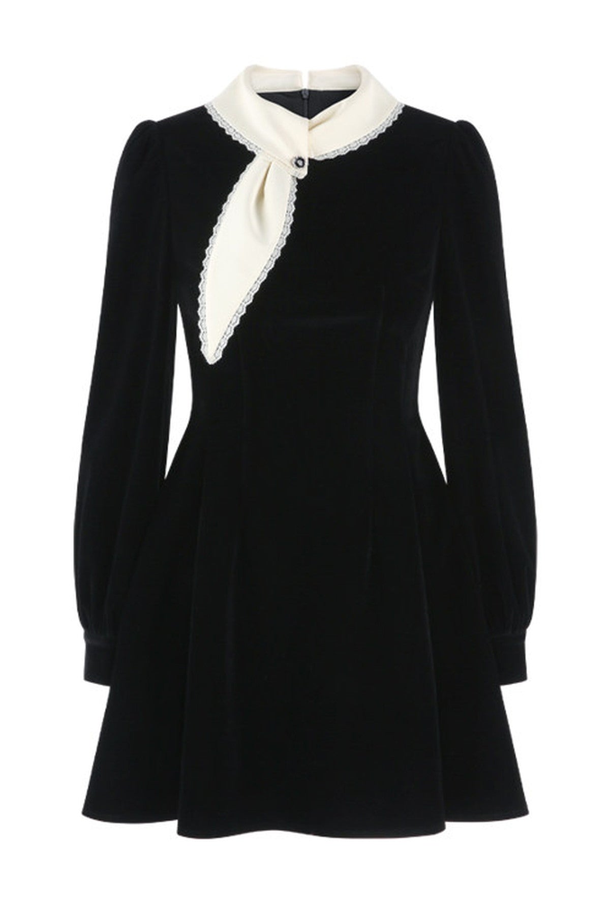 Black Velvet Collar Dress