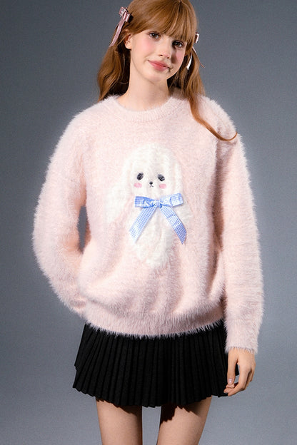 Mink Fur Bear Rabbit Knit Sweater