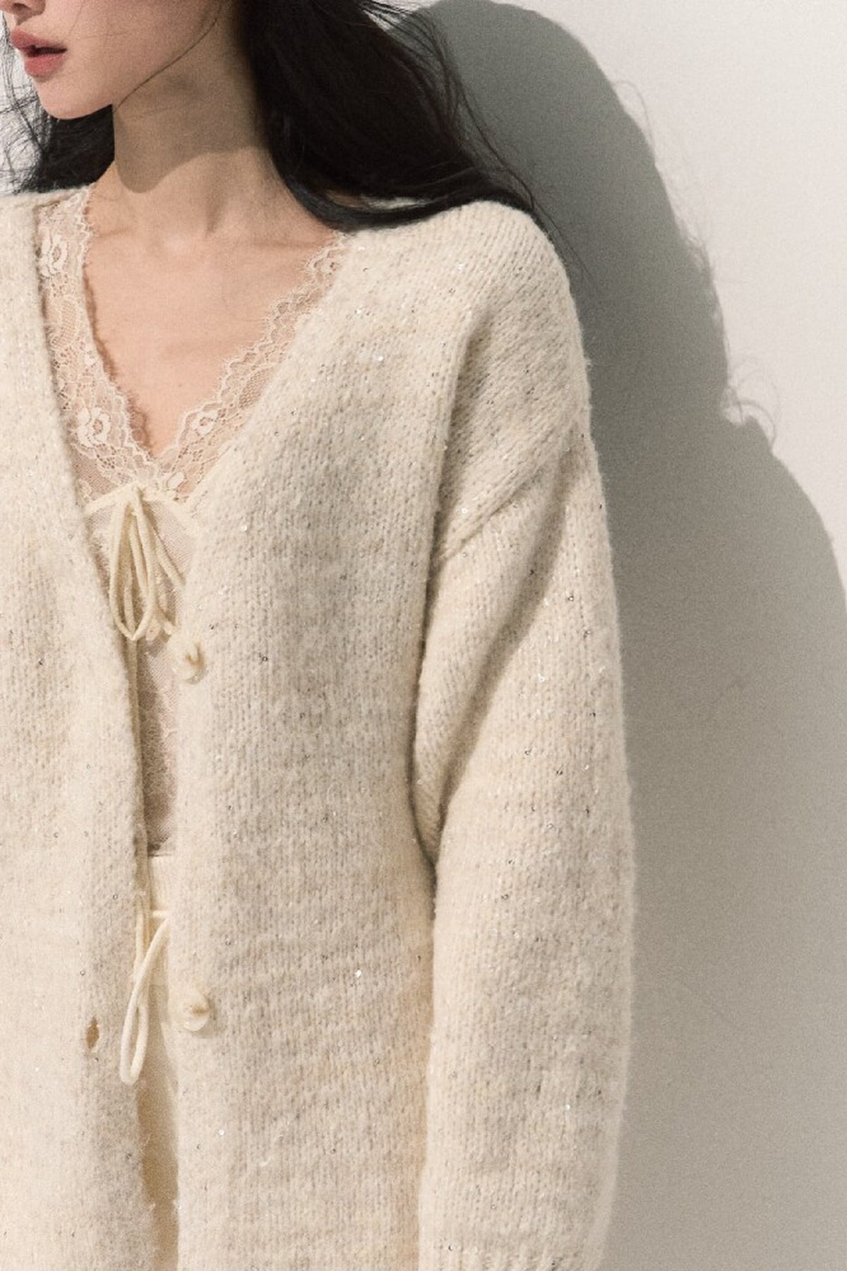 Cardigan en maille à sequins scintillants