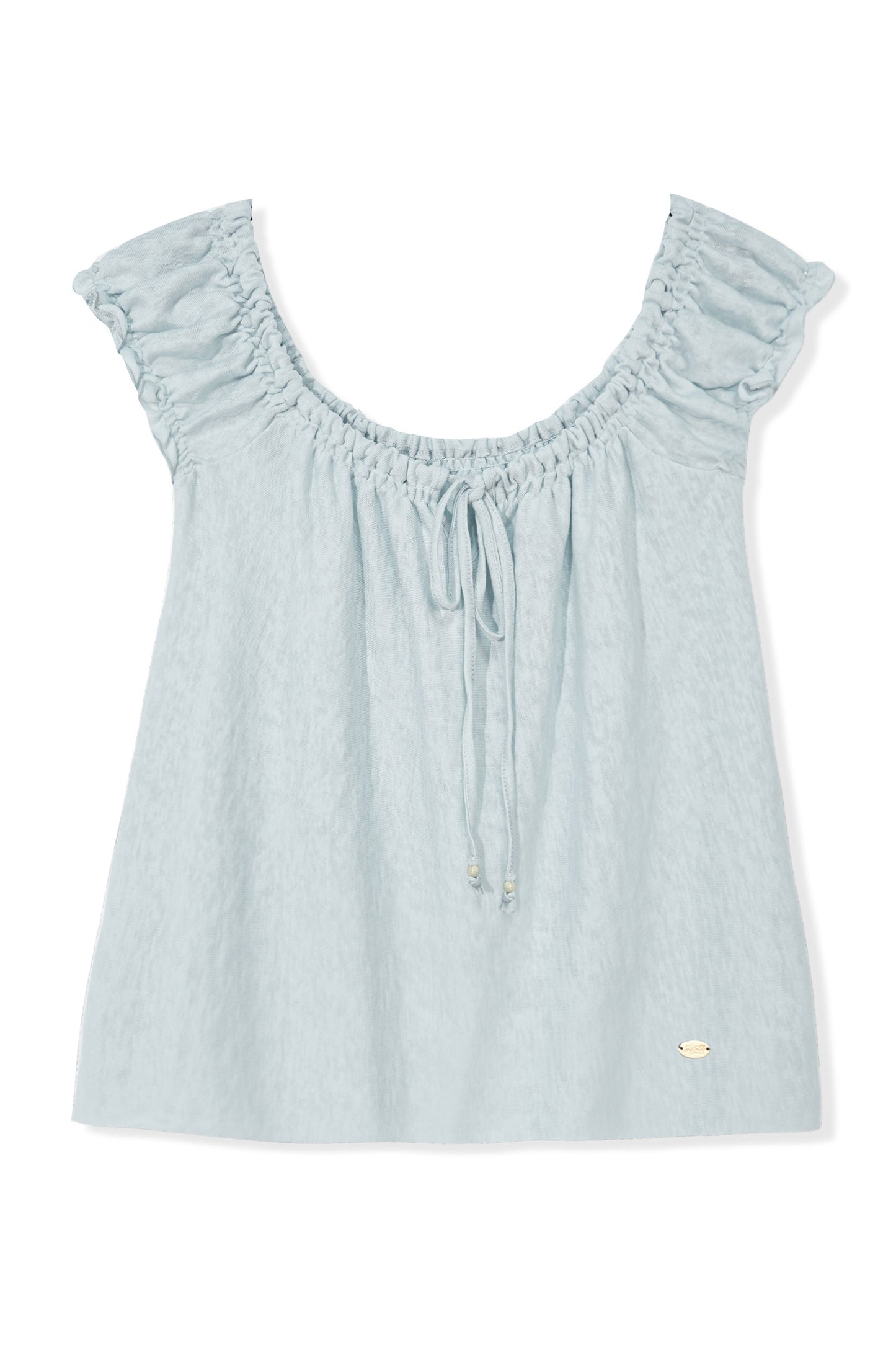 Snowflake Cotton Short-Sleeve Babydoll Top