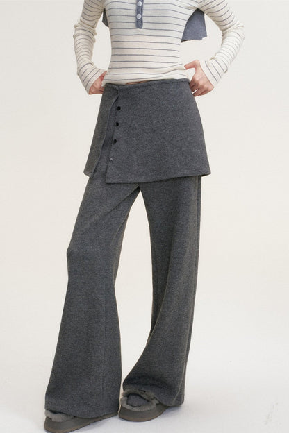Color-Blocked Fake Two-Piece Knit Set-Up