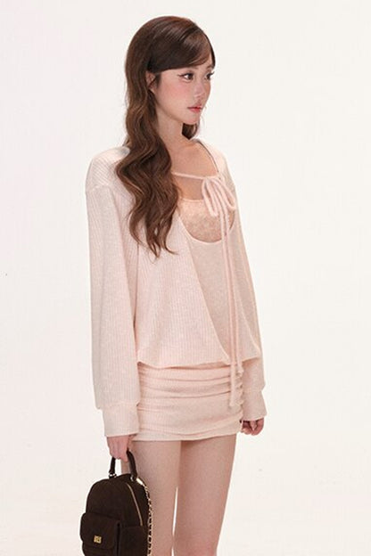 Langarmkleid mit Camisole-Set