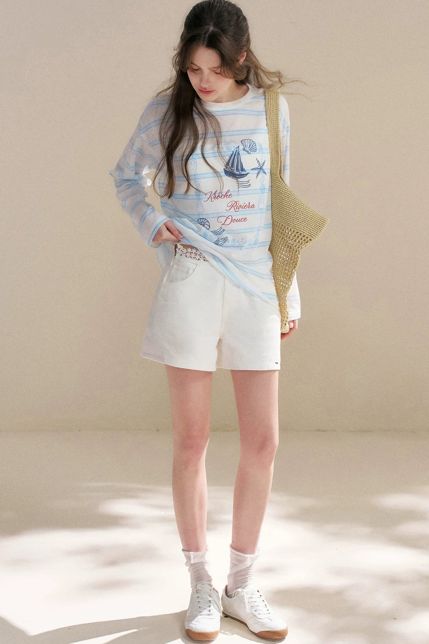 Hand-Painted Nautical Stripe T-Shirt
