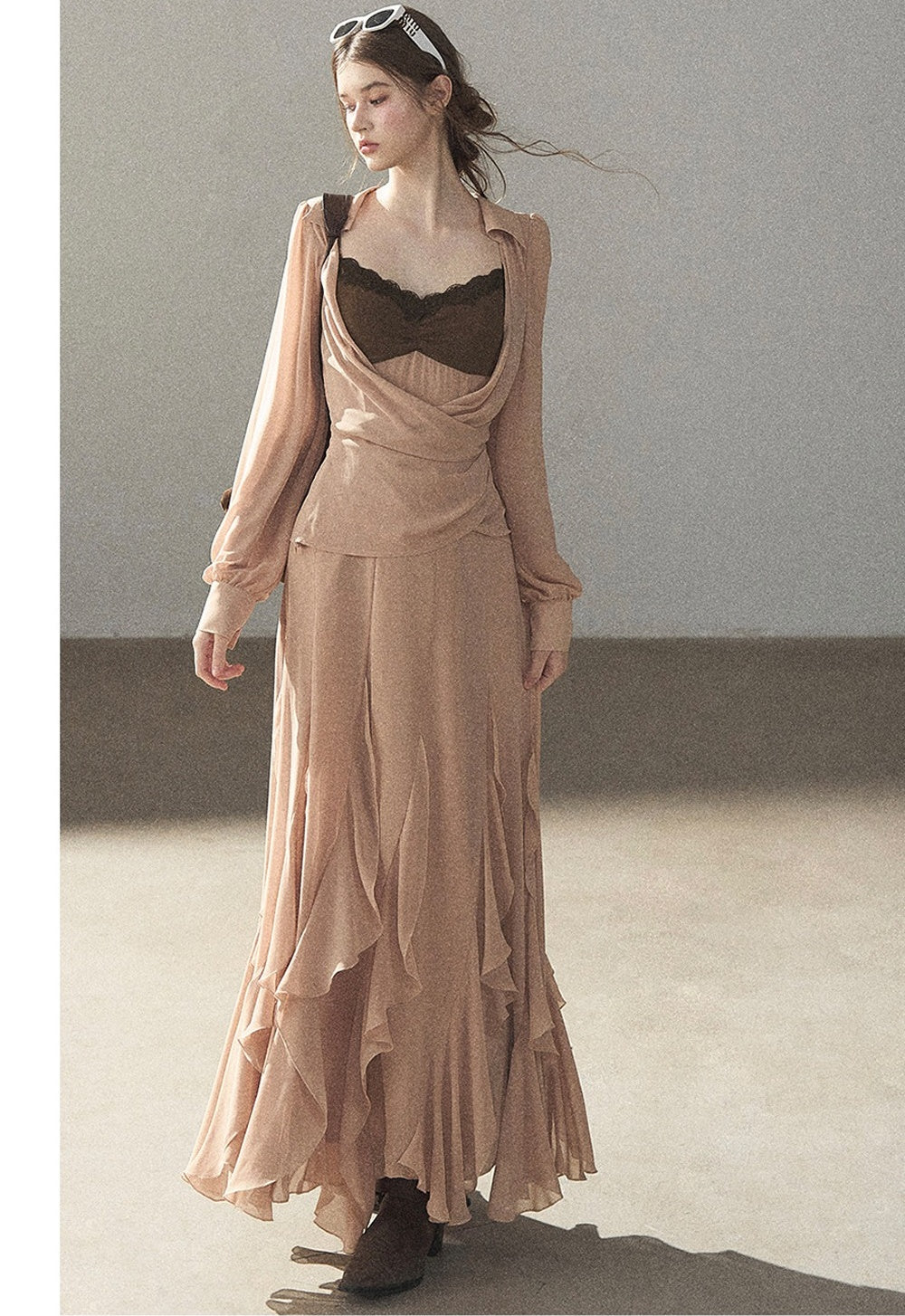 Cinnamon Pink Top and Suspender Dress Set-Up