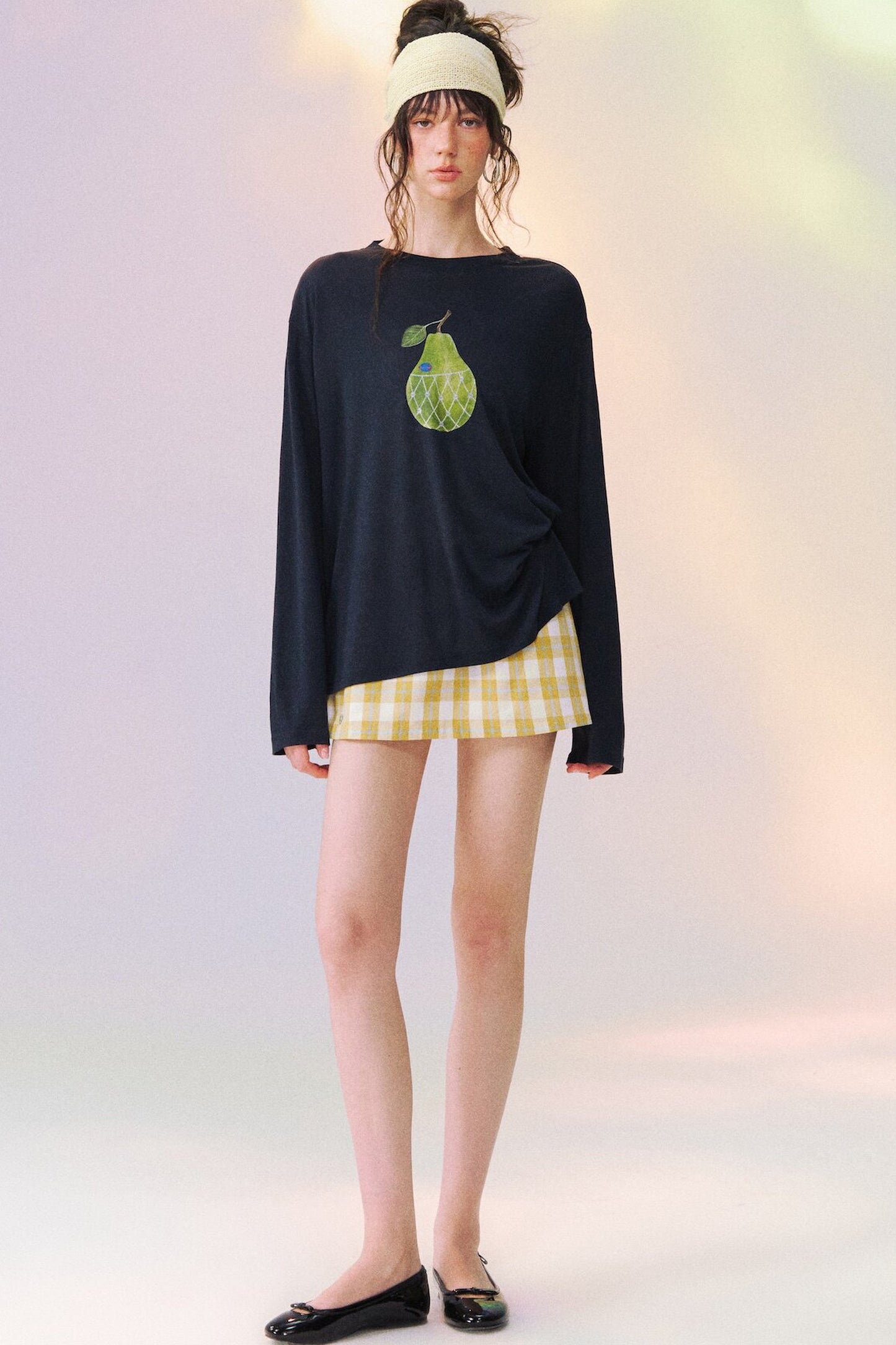 Plaid Drawstring Mini Skirt