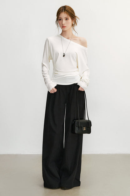 Simple and Elegant Off-Shoulder Top and Pants Set-Up