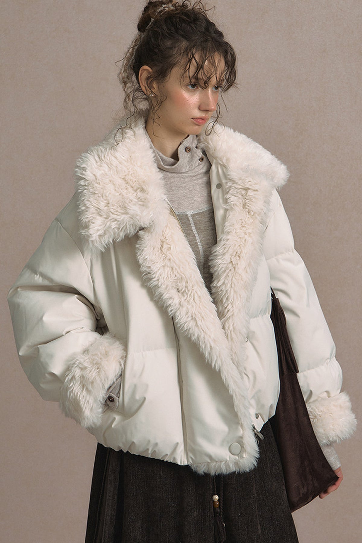 Short Fur Collar Down Jacket