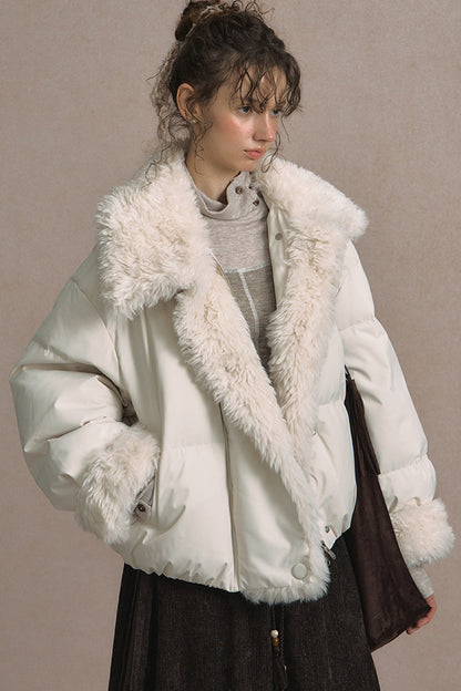 Short Fur Collar Down Jacket