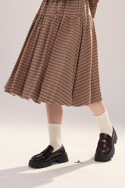 Retro Plaid Bubble Skirt