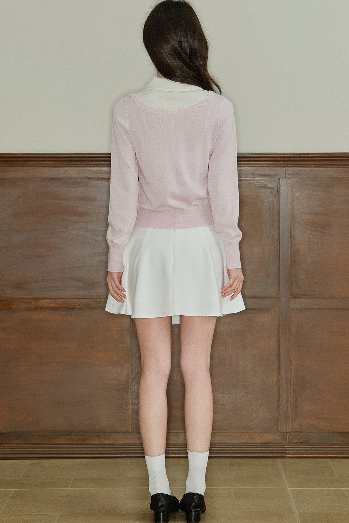 Mid-Waist Bow A-Line Frayed Skirt