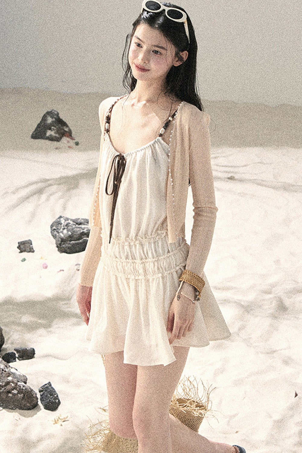 French Sun Protection Knit Cardigan Set