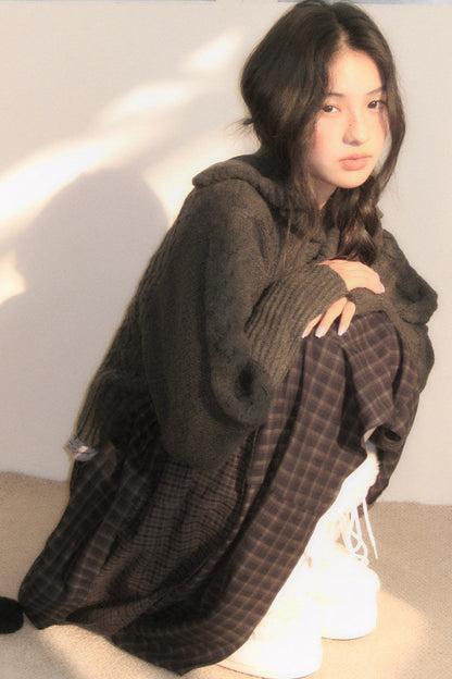 High-Waisted Plaid Cake Skirt