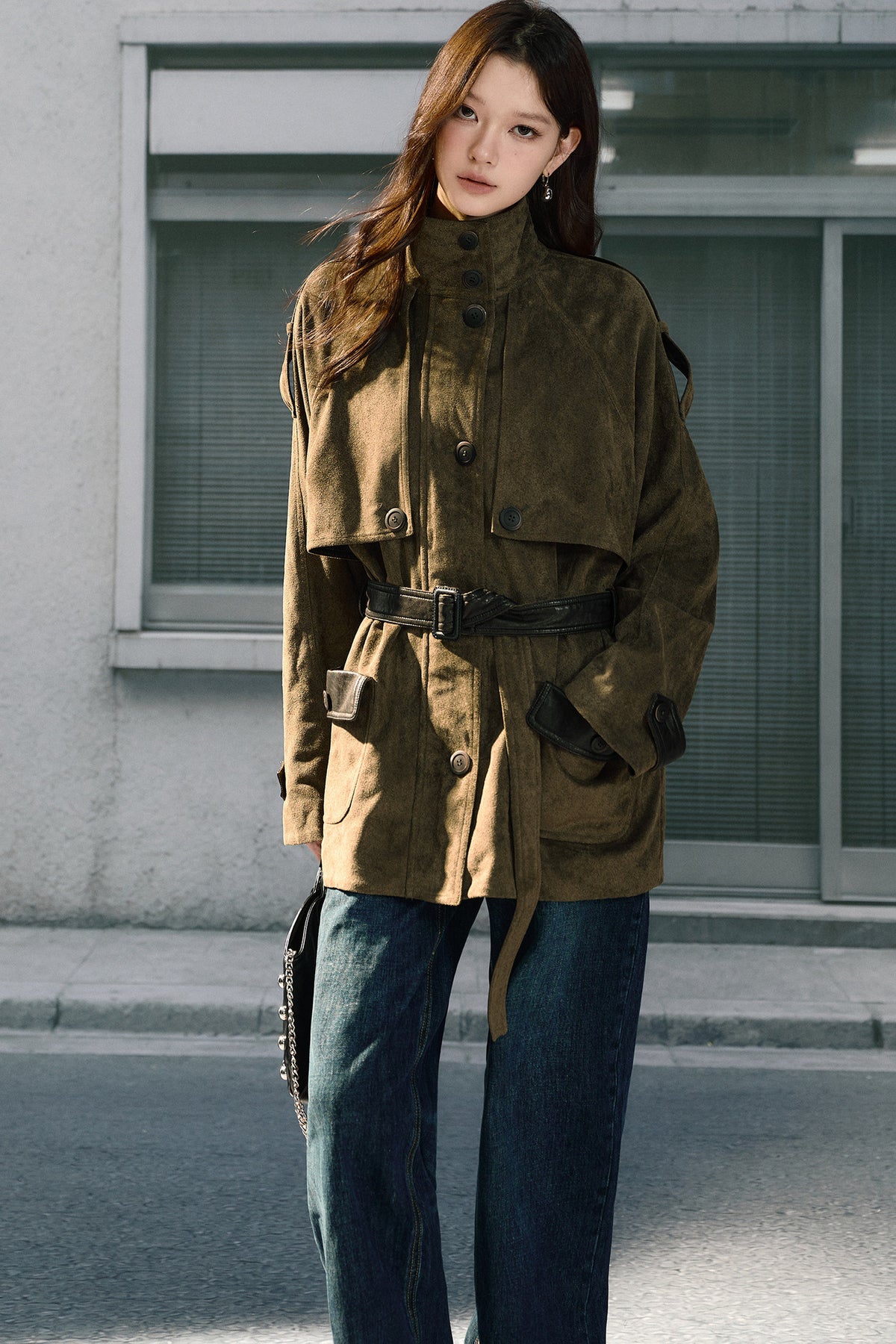Suede Belted Jacket