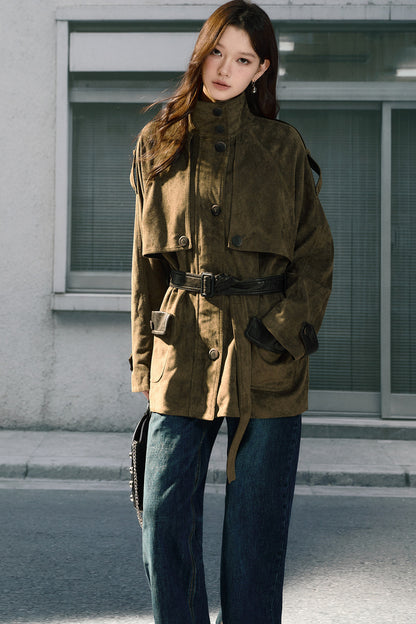 Suede Belted Jacket