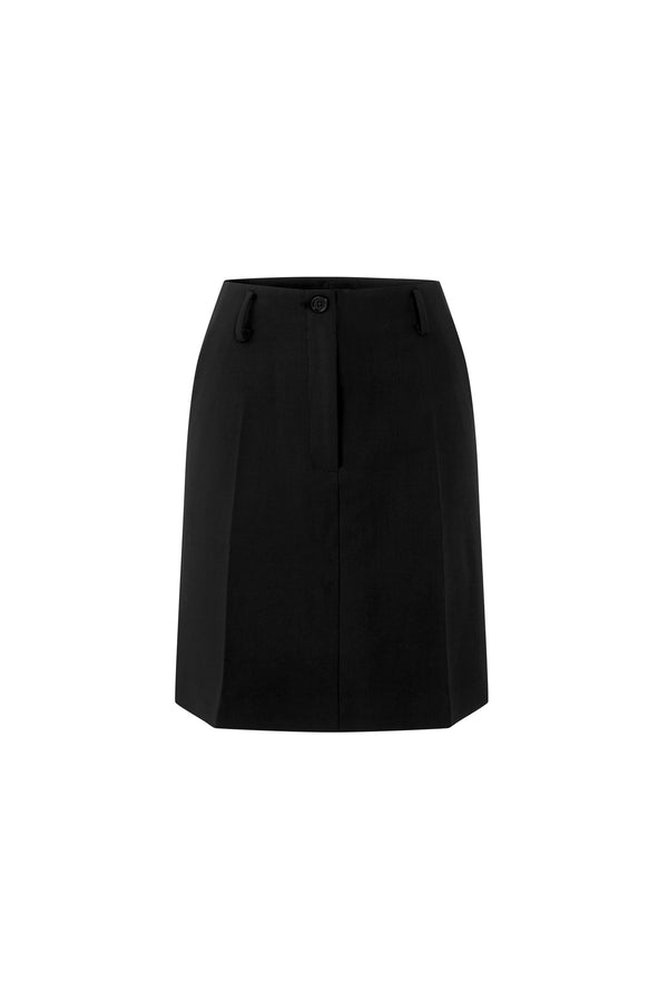 High-Waisted Pleated A-Line Skirt