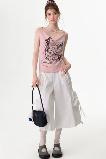 Retro Atmosphere Swing-Neck Camisole