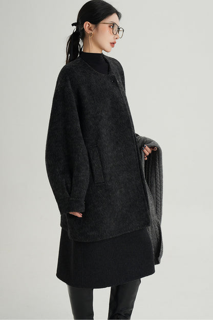 Scarf Collar Double-Sided Wool Coat