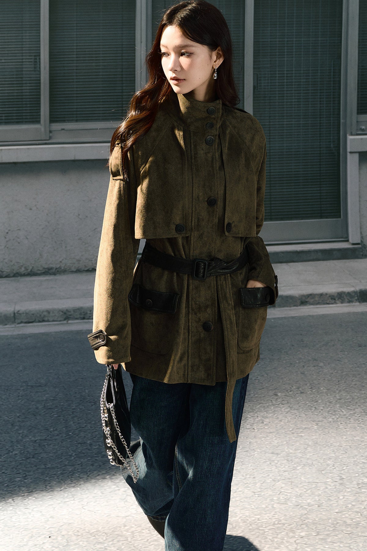 Suede Belted Jacket